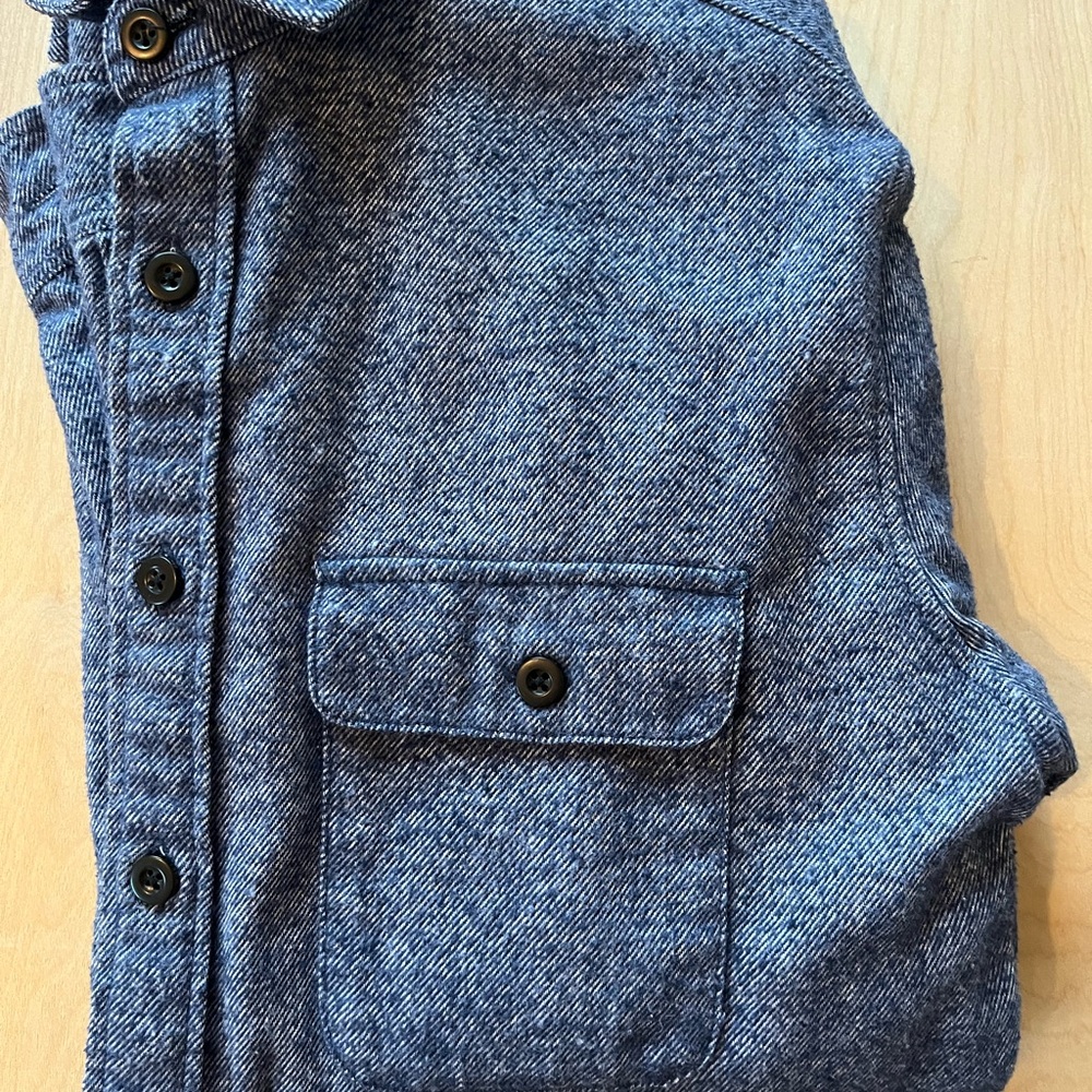 Frank & Oak Thick Blue Flannel Shirt - Picture 4 of 16